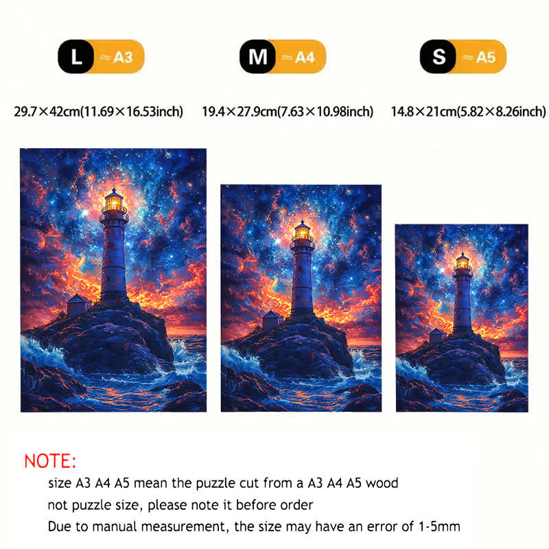 Lighthouse Under The Stars - Wooden Jigsaw Puzzle - image 2
