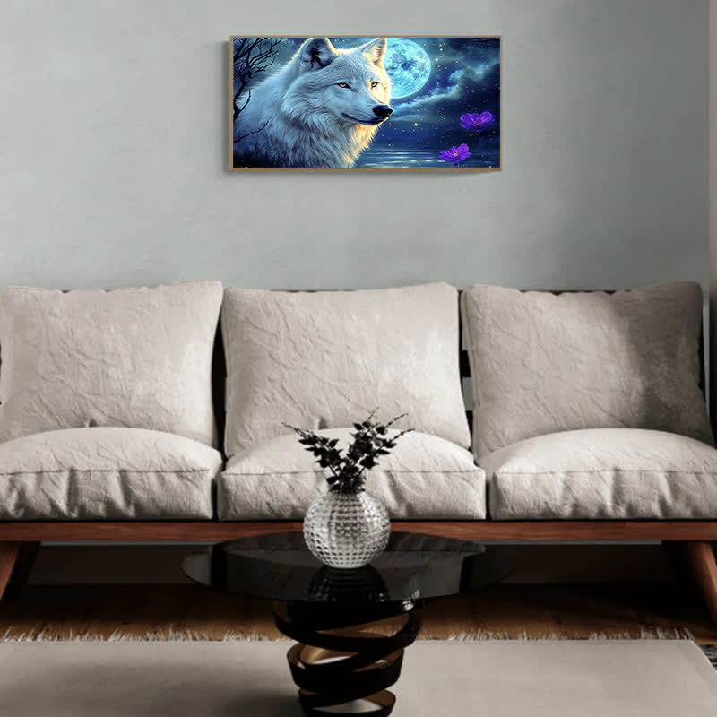 Lone Wolf in the Moonlight - Wooden Jigsaw Puzzle - image 3