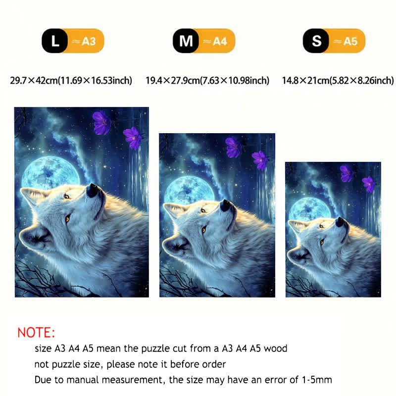 Lone Wolf in the Moonlight - Wooden Jigsaw Puzzle - image 4