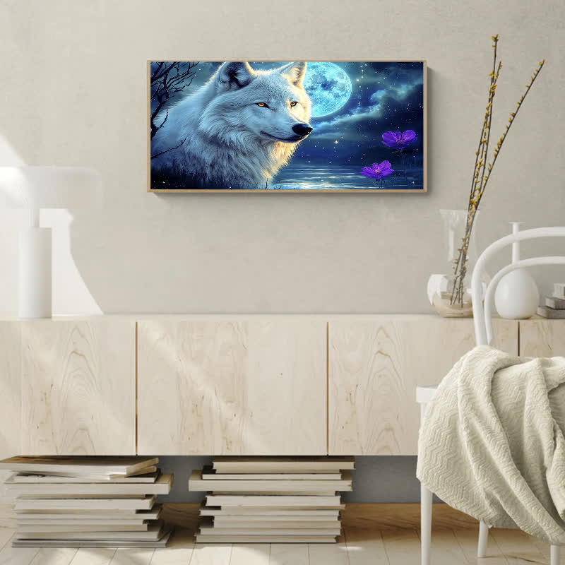 Lone Wolf in the Moonlight - Wooden Jigsaw Puzzle - image 6