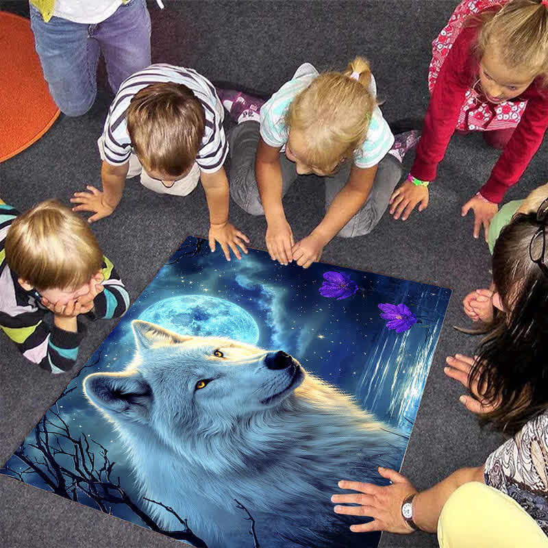 Lone Wolf in the Moonlight - Wooden Jigsaw Puzzle - image 8