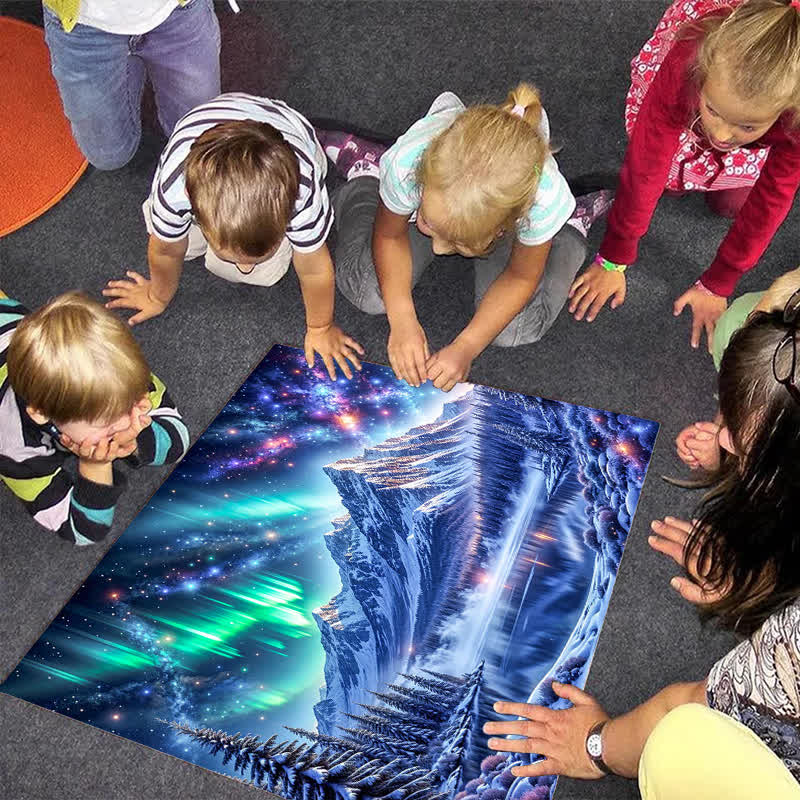 Northern Lights In The Mountains - Wooden Jigsaw Puzzle - image 6