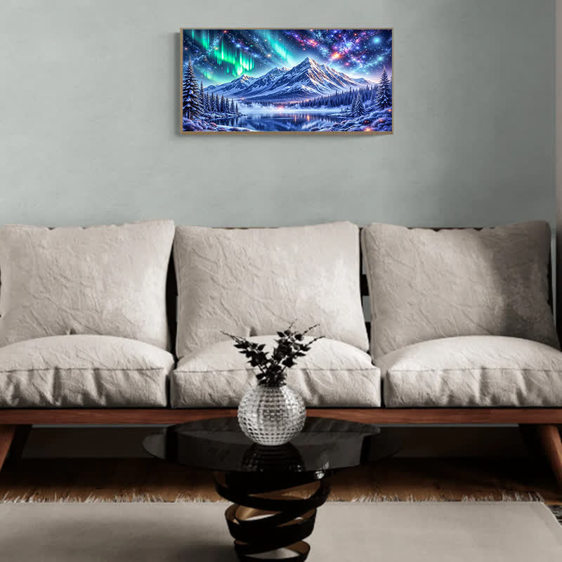 Northern Lights In The Mountains - Wooden Jigsaw Puzzle - image 1