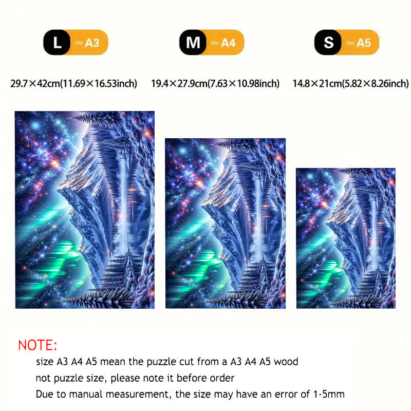 Northern Lights In The Mountains - Wooden Jigsaw Puzzle - image 5