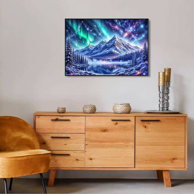 Northern Lights In The Mountains - Wooden Jigsaw Puzzle - image 8