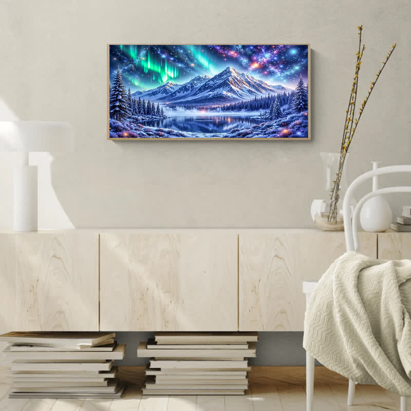 Northern Lights In The Mountains - Wooden Jigsaw Puzzle - image 4