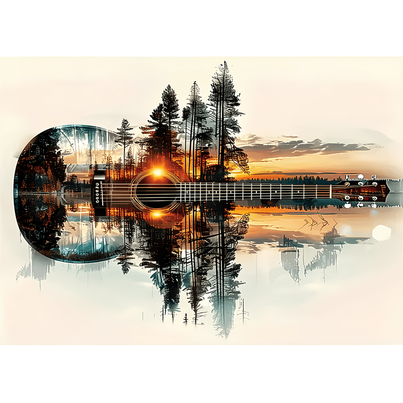Guitar Forest - Wooden Jigsaw Puzzle - A3 - Wooden Gift Packaging - image 0