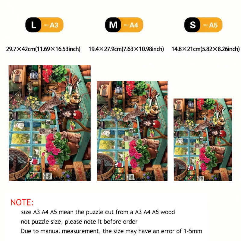 Cat And Gardening - Wooden Jigsaw Puzzle - image 4