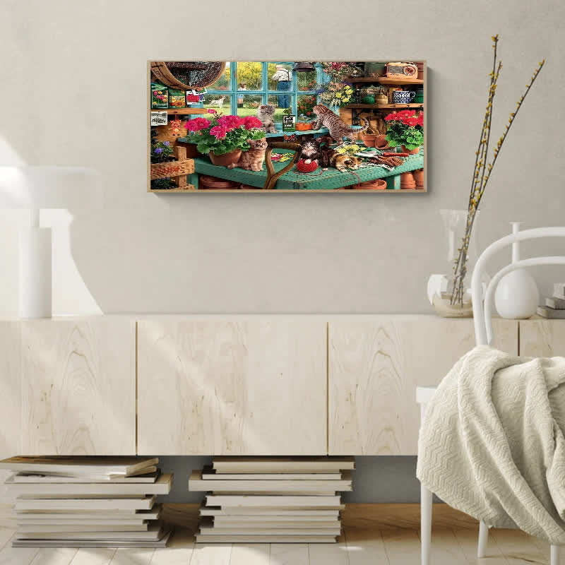 Cat And Gardening - Wooden Jigsaw Puzzle - image 3