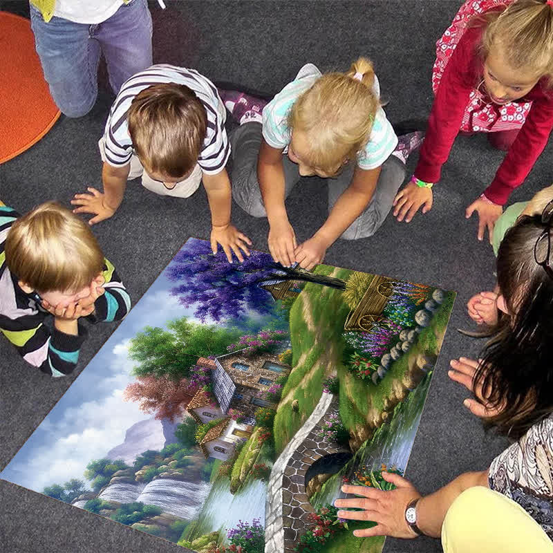 Landscape With A Waterfall - Wooden Jigsaw Puzzle - image 1