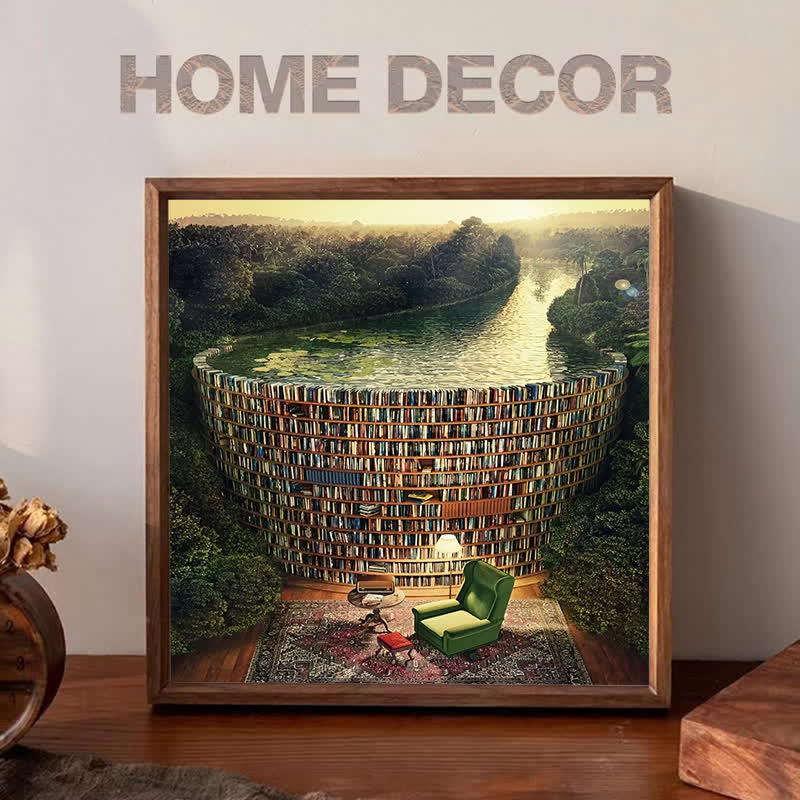 Library Bookcase Book - Wooden Jigsaw Puzzle - image 4