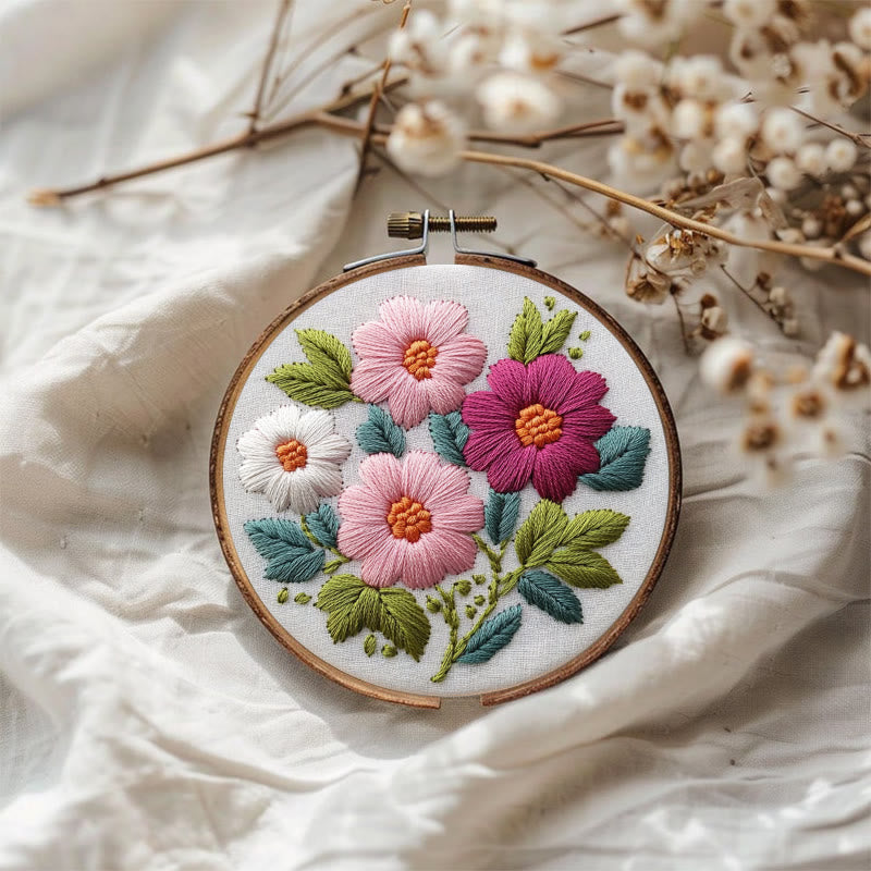 Rubbyoo Embroidery Kit - Colourful Flowers | Needlework Craft Kits - image 3