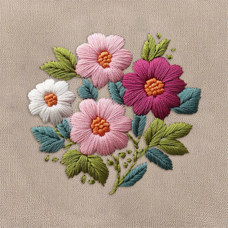 Rubbyoo Embroidery Kit - Colourful Flowers | Needlework Craft Kits - image 7