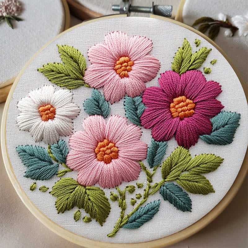 Rubbyoo Embroidery Kit - Colourful Flowers | Needlework Craft Kits - image 5