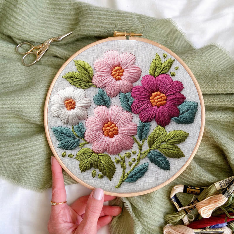 Rubbyoo Embroidery Kit - Colourful Flowers | Needlework Craft Kits - image 8