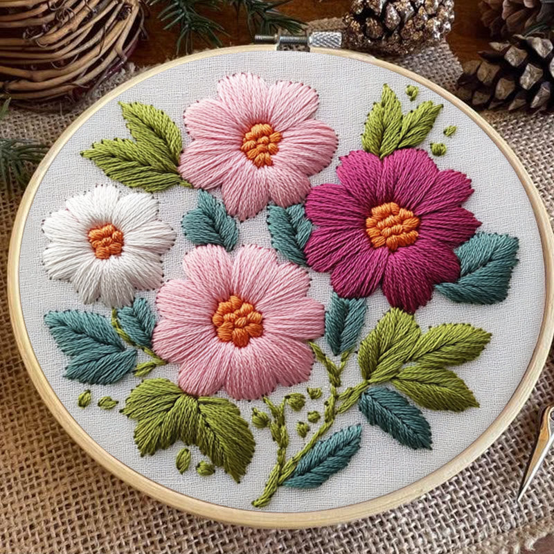 Rubbyoo Embroidery Kit - Colourful Flowers | Needlework Craft Kits - image 4