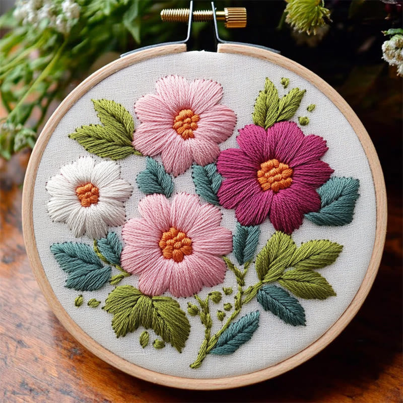 Rubbyoo Embroidery Kit - Colourful Flowers | Needlework Craft Kits - image 6