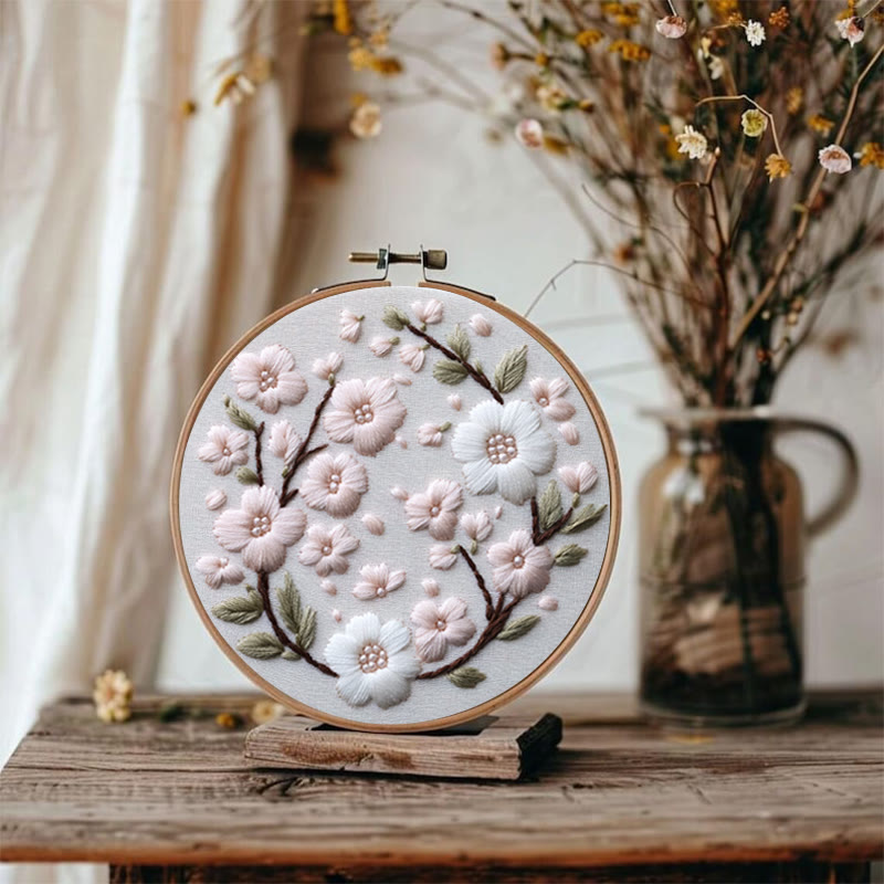 Rubbyoo Embroidery Kit - Pink Cherry Blossom | Diy Craft Gifts - image 2