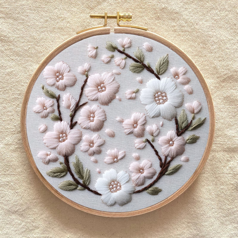 Rubbyoo Embroidery Kit - Pink Cherry Blossom | Diy Craft Gifts - image 6
