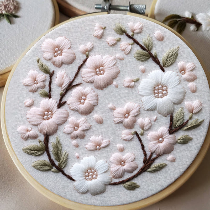 Rubbyoo Embroidery Kit - Pink Cherry Blossom | Diy Craft Gifts - image 4