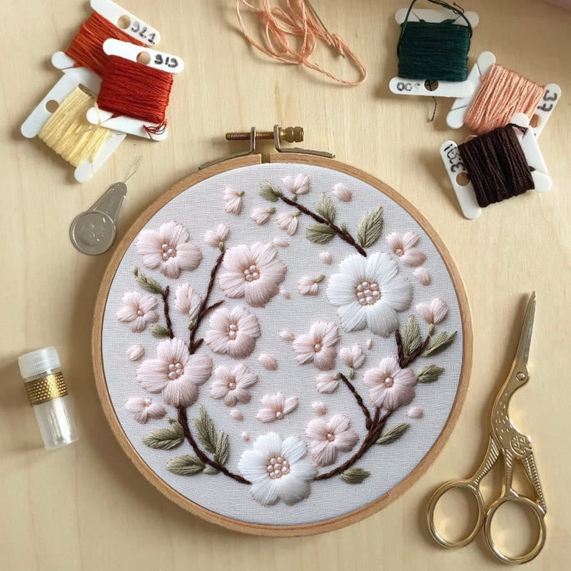 Rubbyoo Embroidery Kit - Pink Cherry Blossom | Diy Craft Gifts - image 8