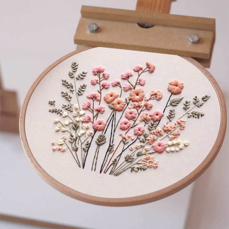Rubbyoo Embroidery Kit - Pink Wildflowers | Floral | Diy Handmake Gifts - image 5