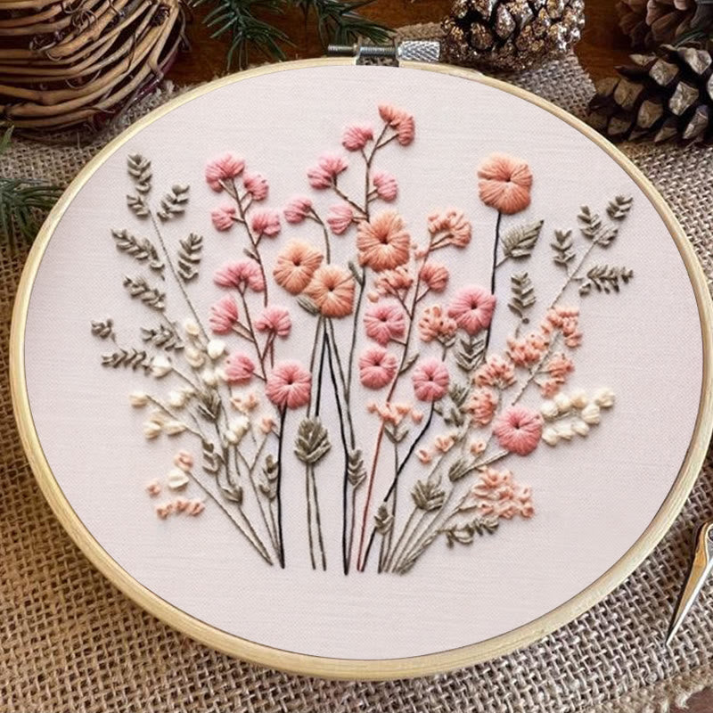 Rubbyoo Embroidery Kit - Pink Wildflowers | Floral | Diy Handmake Gifts - image 8