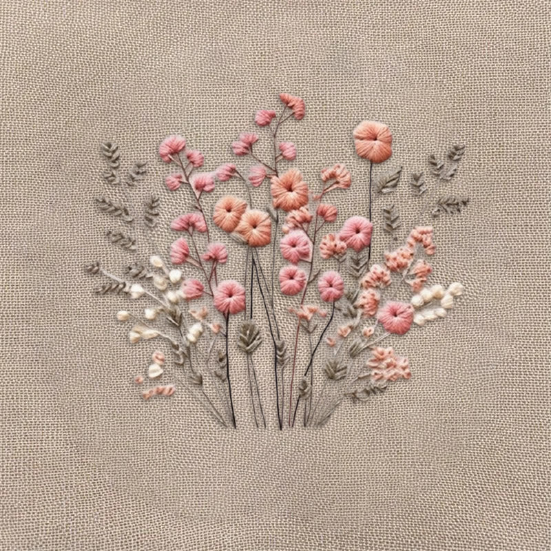 Rubbyoo Embroidery Kit - Pink Wildflowers | Floral | Diy Handmake Gifts - image 9