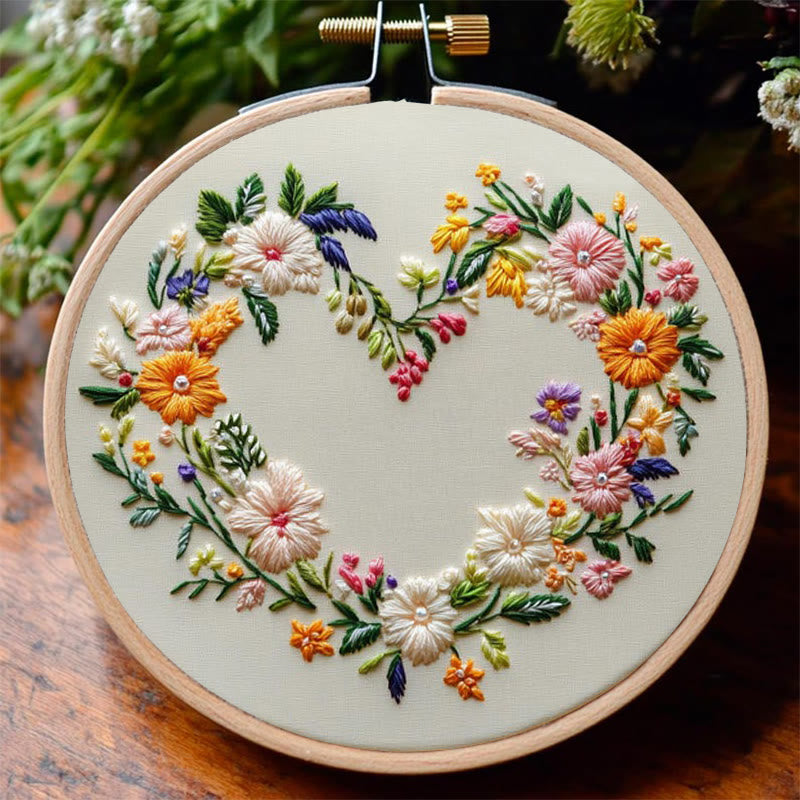 Rubbyoo Embroidery Kit - Heart Wreath | Diy Needlework Craft - image 5