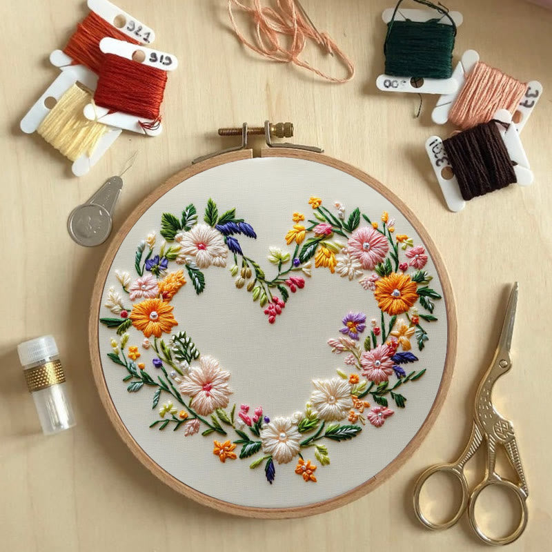 Rubbyoo Embroidery Kit - Heart Wreath | Diy Needlework Craft - image 8