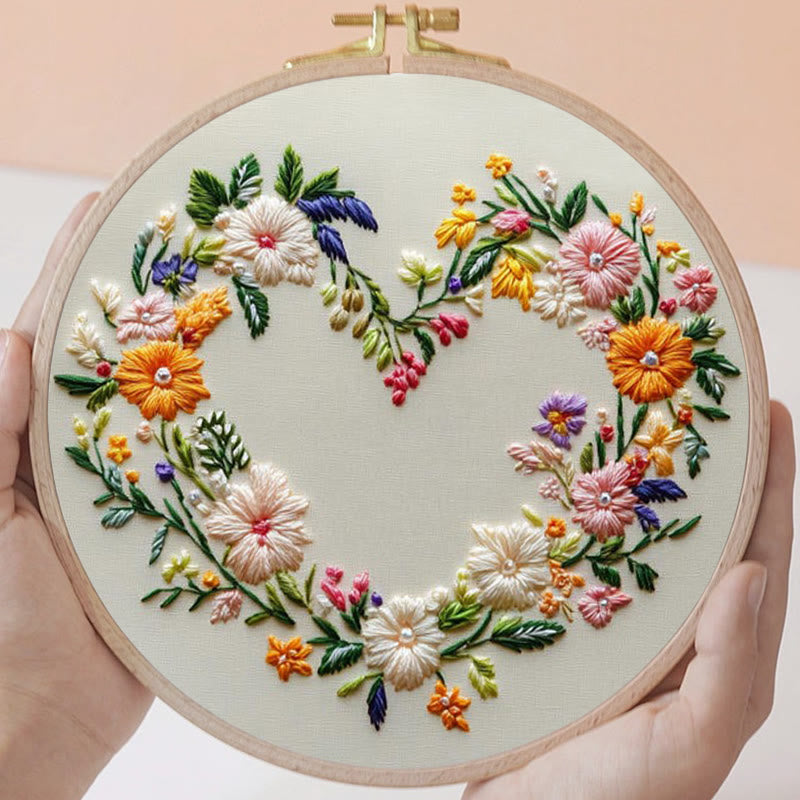 Rubbyoo Embroidery Kit - Heart Wreath | Diy Needlework Craft - image 7