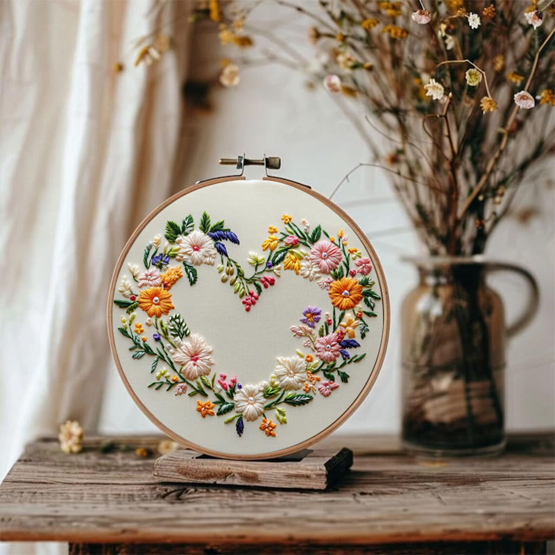 Rubbyoo Embroidery Kit - Heart Wreath | Diy Needlework Craft - image 3