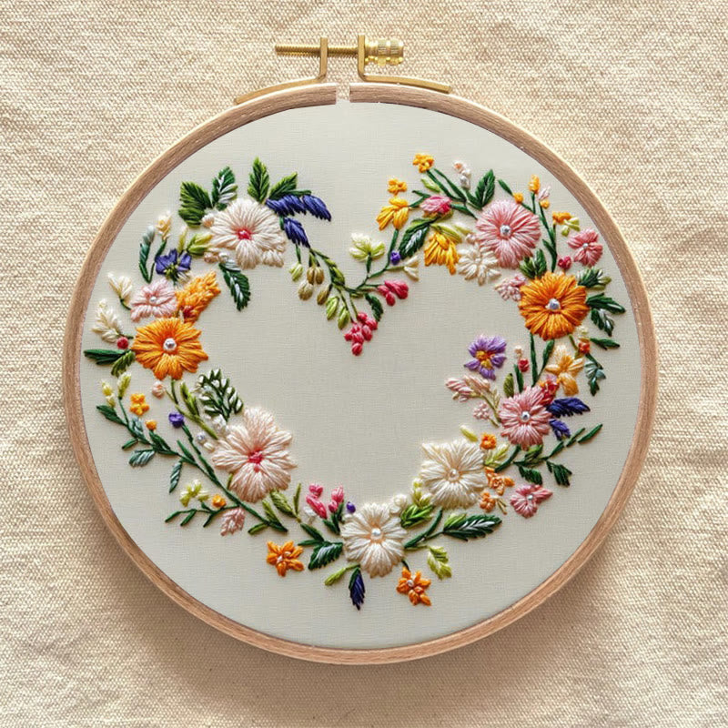 Rubbyoo Embroidery Kit - Heart Wreath | Diy Needlework Craft - image 2