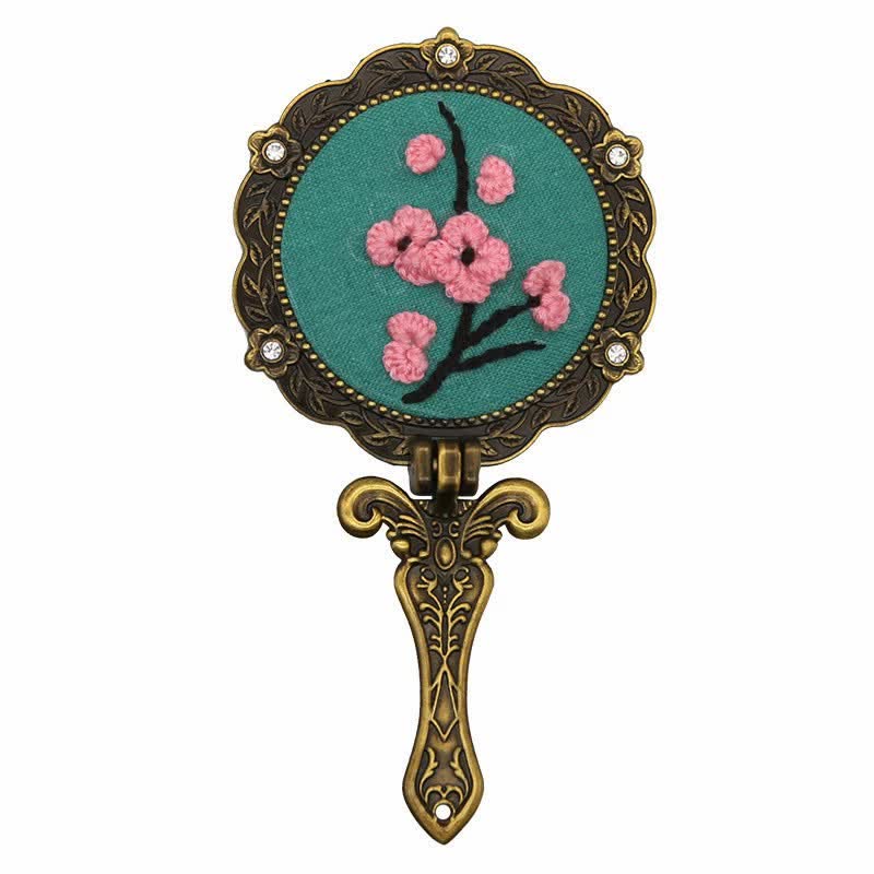 Needle kit Handheld Mirror | Floral Embroidered Compact Mirror | Great gift for your loved one - P - image 21
