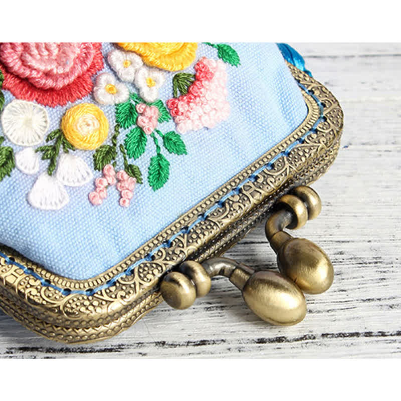 Embroidery Kiss Lock Bag Kit| Embroidered Coin Purse| Gift for Mom - image 2
