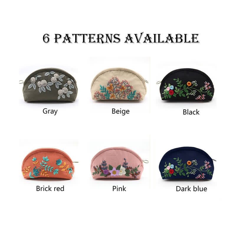 Hand embroidery Cosmetic Bag Kit| Coin Purse Needlework DIY Kit - image 9