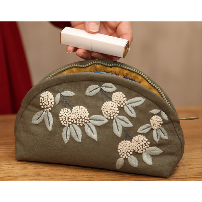 Hand embroidery Cosmetic Bag Kit| Coin Purse Needlework DIY Kit - image 7