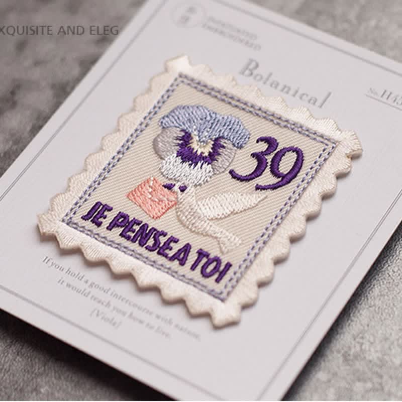 Vintage Embroidered Flower Patches Iron on Sew On| Patch France Stamps Applique - image 3