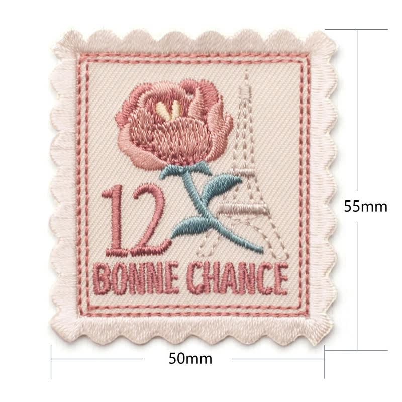 Vintage Embroidered Flower Patches Iron on Sew On| Patch France Stamps Applique - image 5
