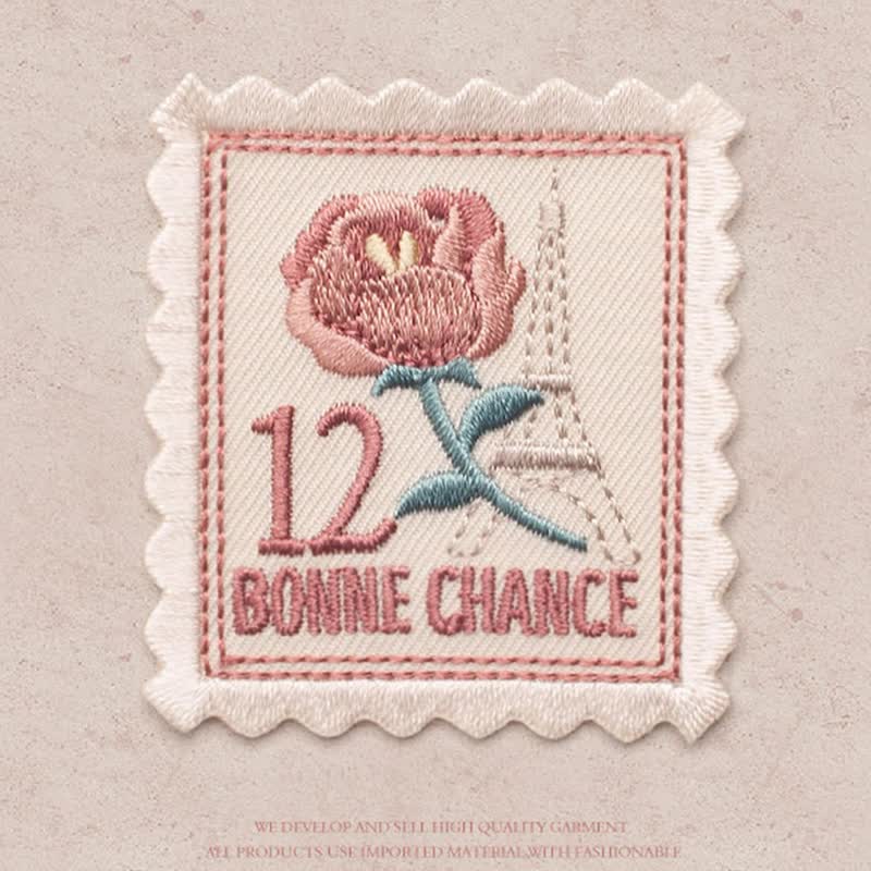 Vintage Embroidered Flower Patches Iron on Sew On| Patch France Stamps Applique - image 7