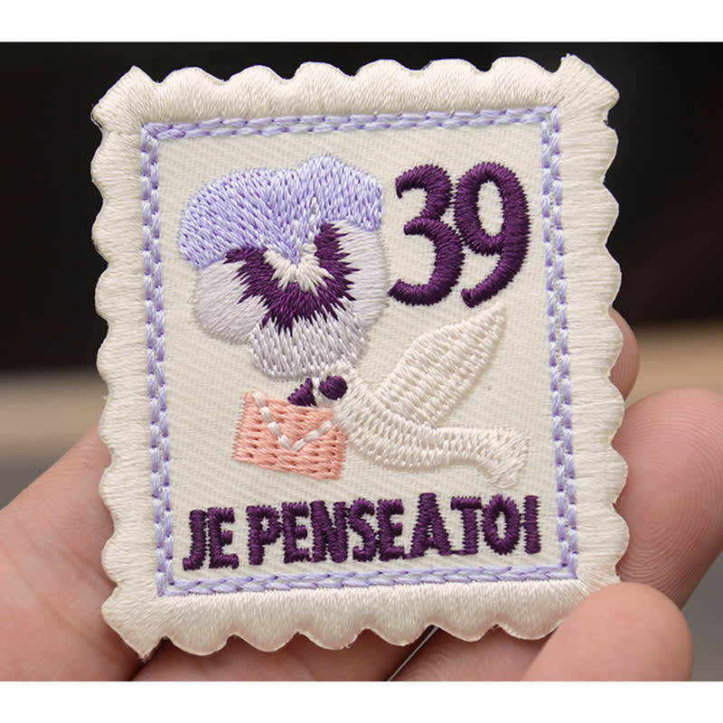 Vintage Embroidered Flower Patches Iron on Sew On| Patch France Stamps Applique - image 4