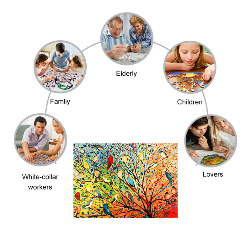 Colorful Birds Party - Wooden Jigsaw Puzzle - image 8