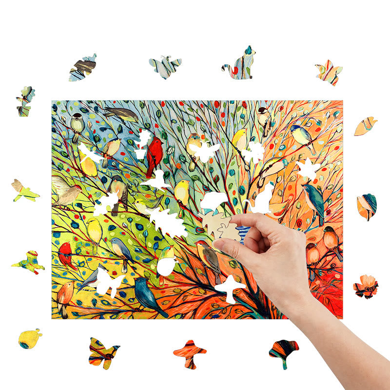 Colorful Birds Party - Wooden Jigsaw Puzzle - image 6