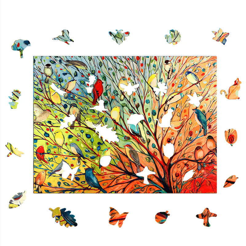 Colorful Birds Party - Wooden Jigsaw Puzzle - image 5