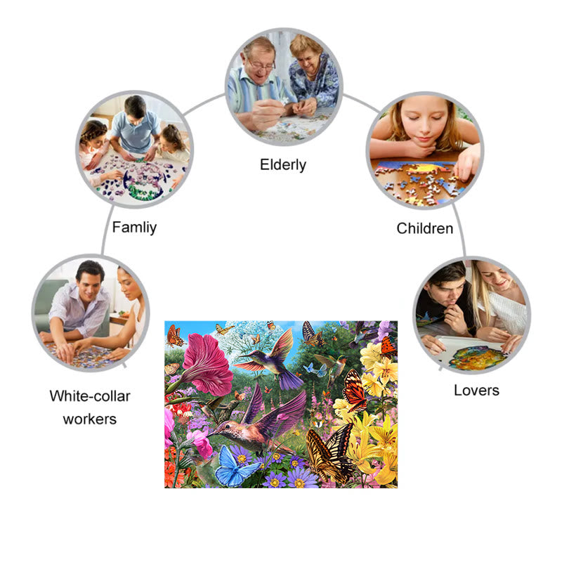 Spring Hummingbirds And Butterflies - Wooden Jigsaw Puzzle - image 8