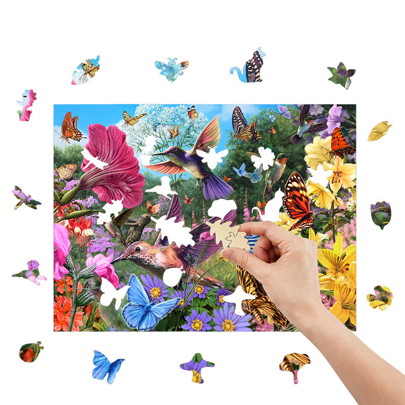 Spring Hummingbirds And Butterflies - Wooden Jigsaw Puzzle - image 6