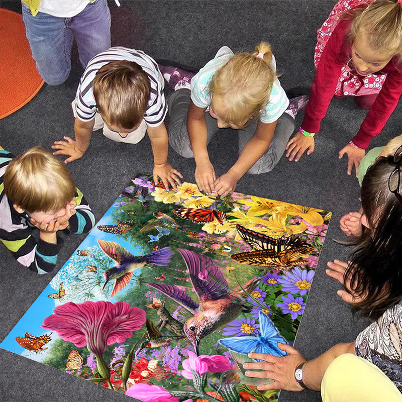 Spring Hummingbirds And Butterflies - Wooden Jigsaw Puzzle - image 1