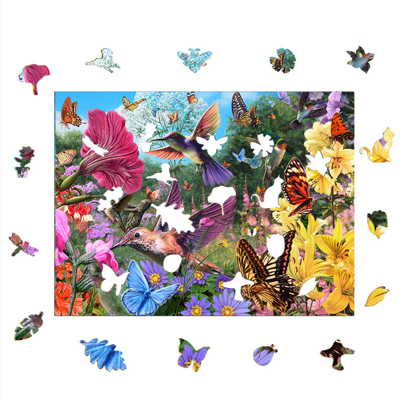 Spring Hummingbirds And Butterflies - Wooden Jigsaw Puzzle - image 5