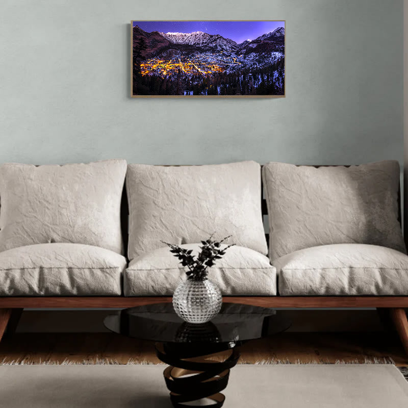 Mountain Towns With Milky Way - Wooden Jigsaw Puzzle - image 2