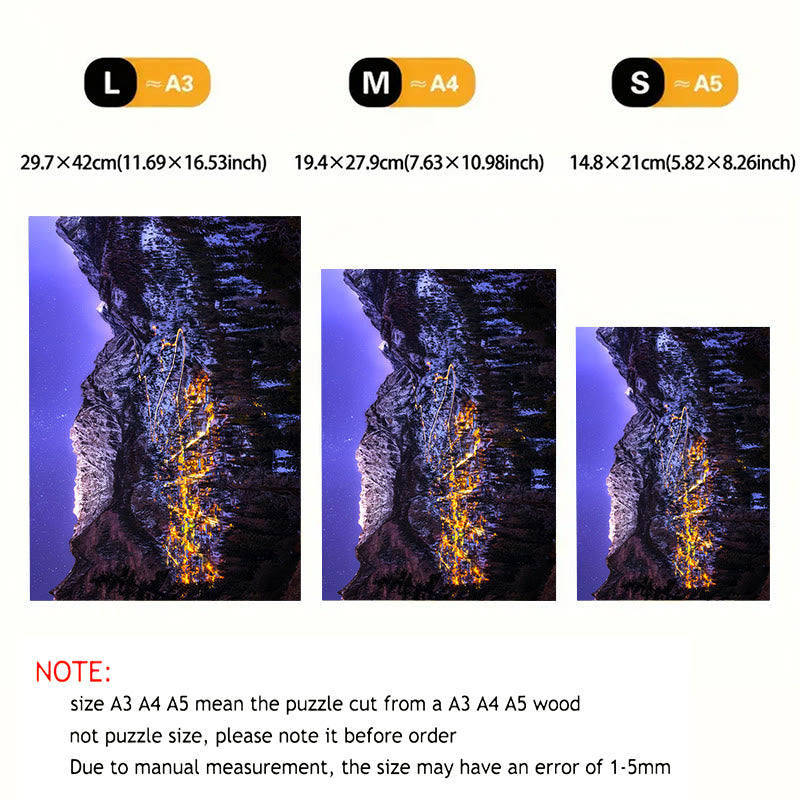 Mountain Towns With Milky Way - Wooden Jigsaw Puzzle - image 7